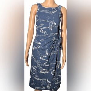 Patagonia Navy Blue Printed Tie-Side Swim Sarong Cover-Up